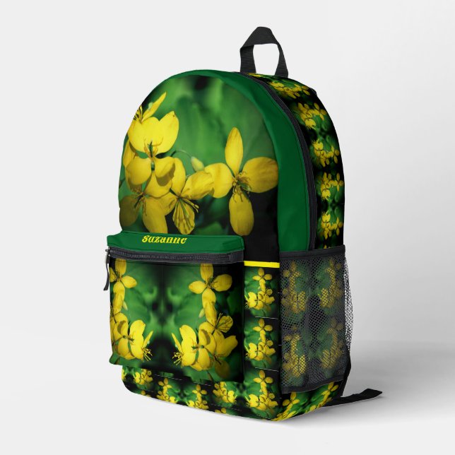 Wild-Geranium-Blume Personalisiert Bedruckter Rucksack (Rückseitige Ecke Rechts)