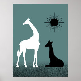 Wild gestaltetes Giraffe-Poster Poster