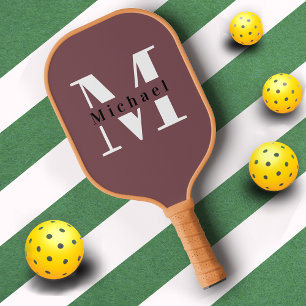 Wild Ginger Red Monogram Modern Simple Niedlich Pickleball Schläger