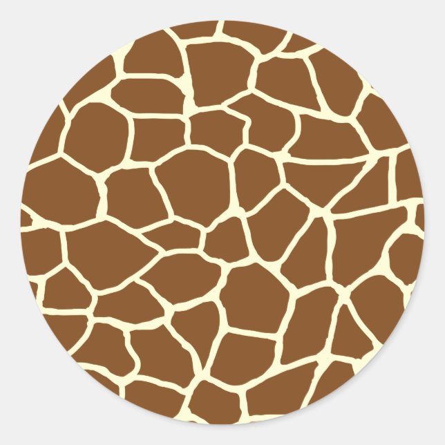 Wild Giraffe Muster Animal Print Runder Aufkleber (Vorderseite)