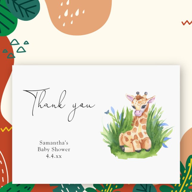 Wild Giraffe - vielen Dank für Ihre Babydusche Dankeskarte (Von Creator hochgeladen)
