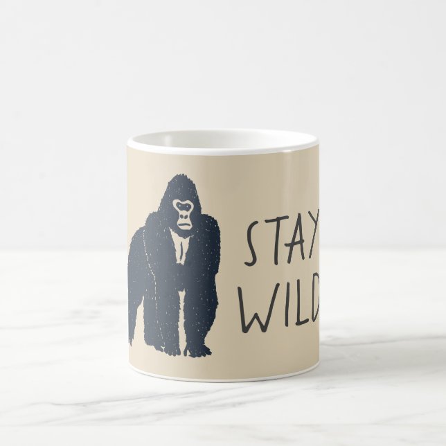 Wild Gorilla Silhouette bleibe Kaffeetasse (Mittel)