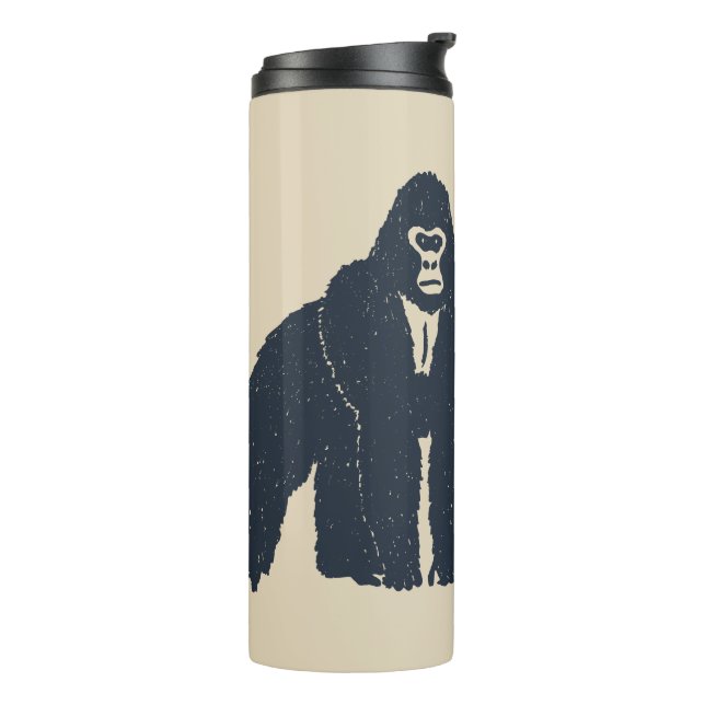 Wild Gorilla Silhouette bleibe Thermosbecher (Nach links gedreht)