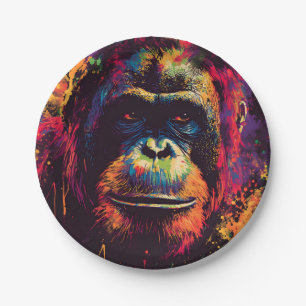 Wild Graffiti Urban Jungle Gorilla Pappteller