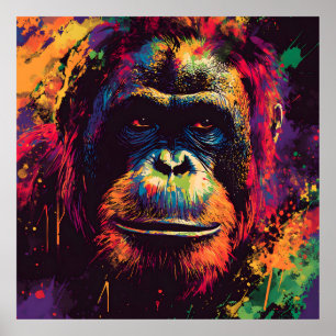 Wild Graffiti Urban Jungle Gorilla Poster