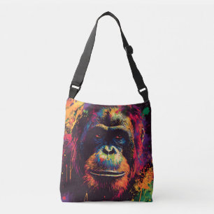 Wild Graffiti Urban Jungle Gorilla Tragetaschen Mit Langen Trägern