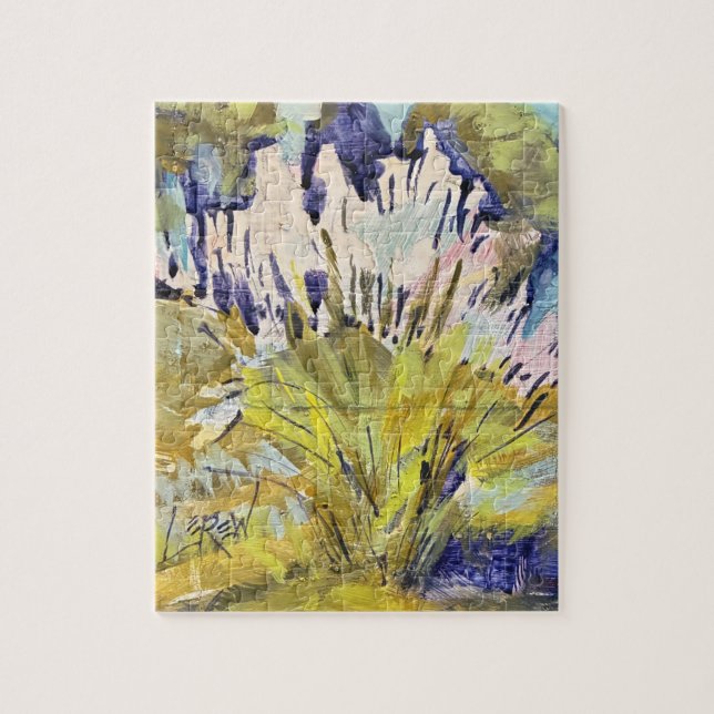 Wild Grass Plumes Gemälde / Künstler Larry Lerew (Vertikal)