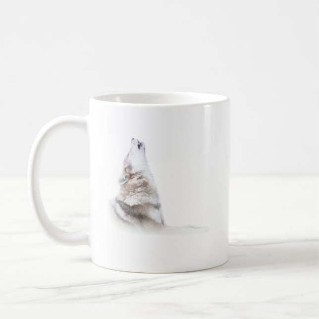 Wild-grauer Wolfshuhn Kaffeetasse (Links)