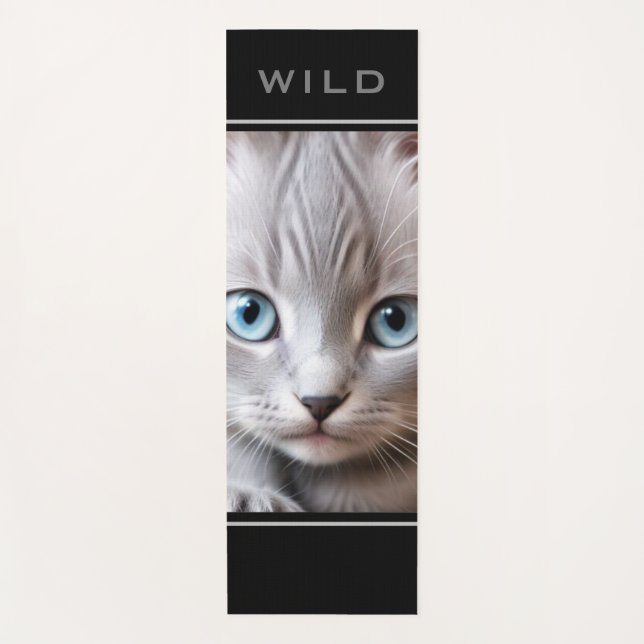 Wild Gray Cat - Yoga Mat Yogamatte (Vorderseite)