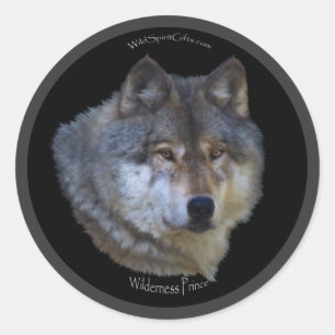 WILD GRAY WOLF Wildlife Stickers