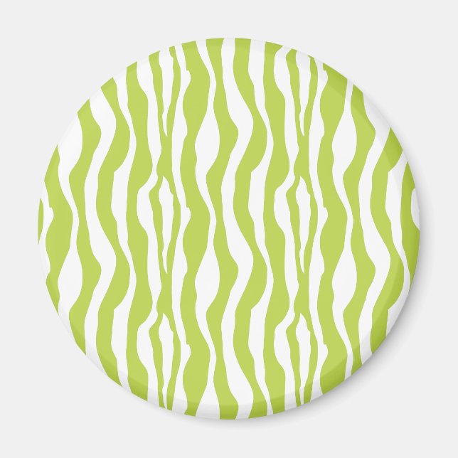 Wild Green Zebra Print Magnet (Vorne)