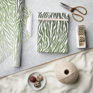 Wild Green Zebra Print Ombre Geschenkpapier