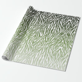 Wild Green Zebra Print Ombre Geschenkpapier