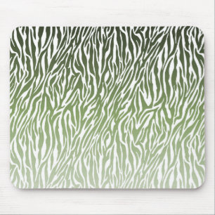 Wild Green Zebra Print Ombre Mousepad