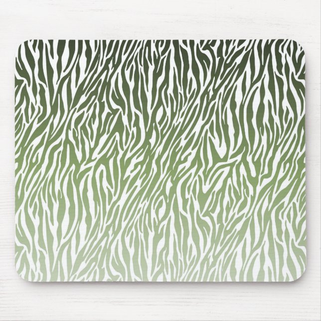 Wild Green Zebra Print Ombre Mousepad (Vorne)