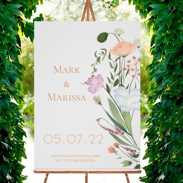 Wild greenery and flowers Wedding Welcome Sign Poster (Von Creator hochgeladen)