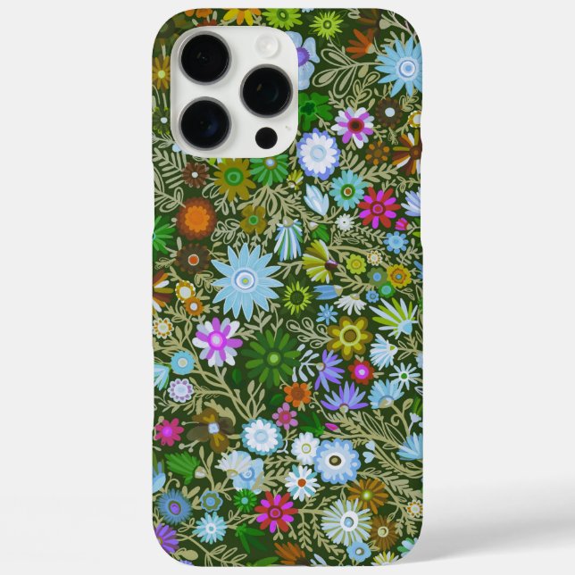 Wild grüne Feldblüten iPhone 16 Pro Max Hülle (Rückseite)