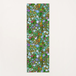 Wild grüne Feldblüten Yogamatte