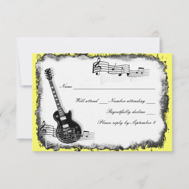Wild Guitar Yellow Music UAWG RSVP Karte (Vorderseite)