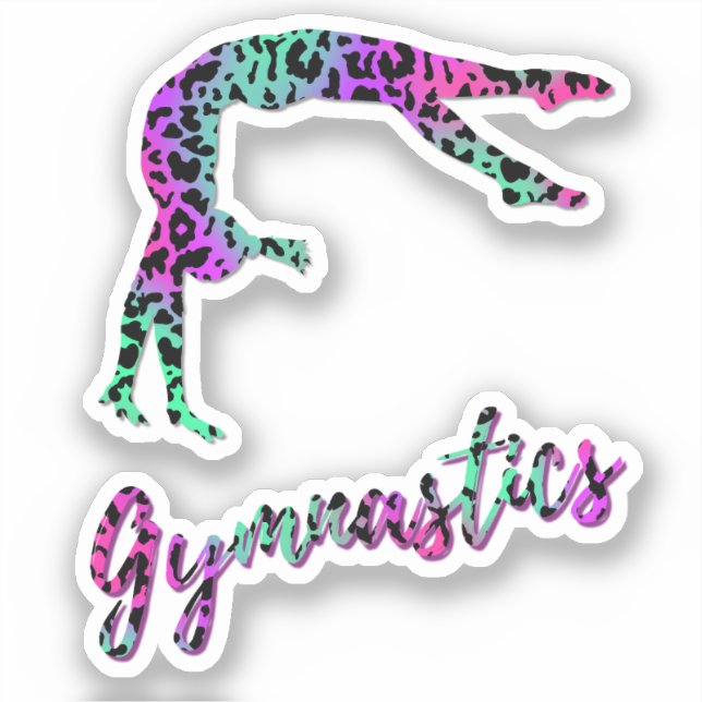Wild Gymnastics Girl | Animal Print Gymnastics Aufkleber (Vorderseite)