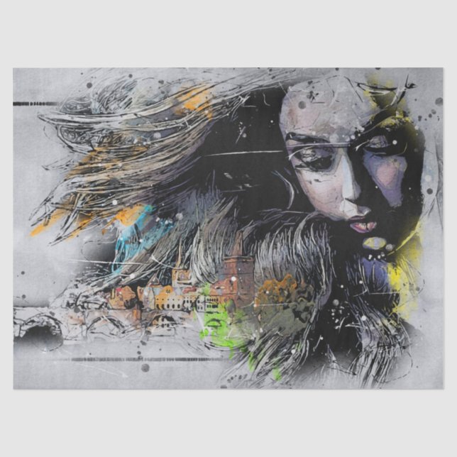 Wild Hair Women Artistic Seidenpapier (Vorderseite)