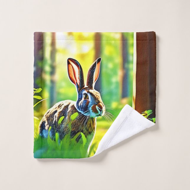 Wild Hare Forest Badhandtuch Set (Waschlappen)