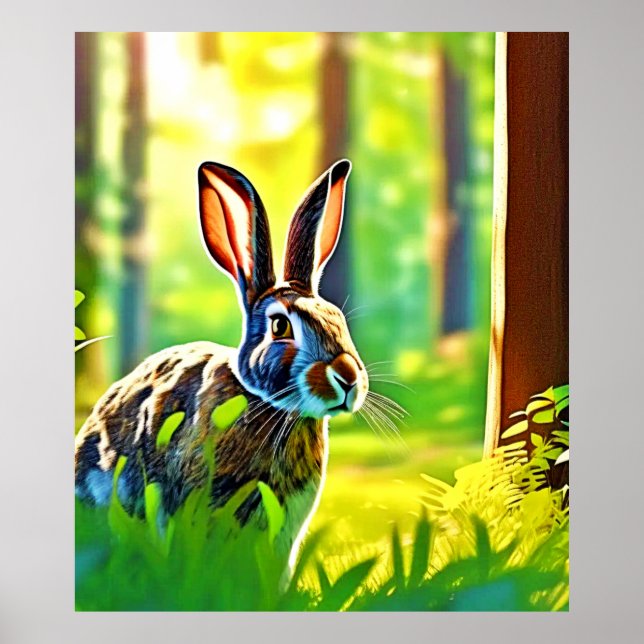 Wild Hare Forest Poster (Vorne)