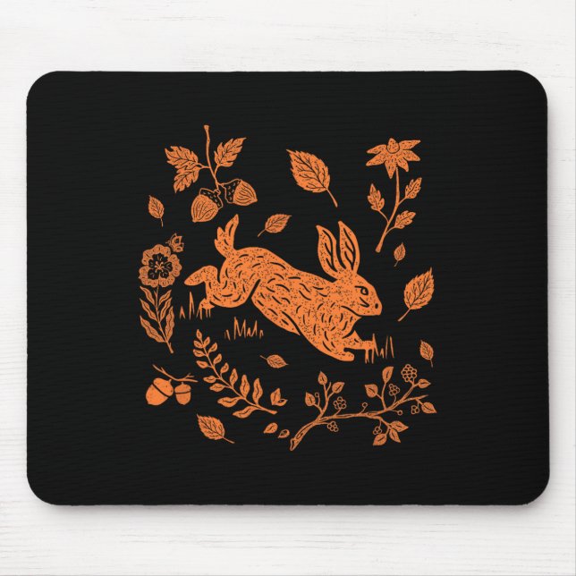 Wild Hare Rabbit Cotattcore Fall Erntedank Mousepad (Vorne)