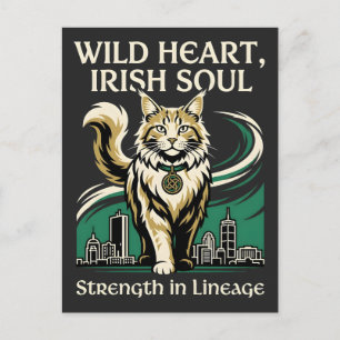 Wild Heart Irish Soul Maine Coon Postkarte