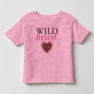 Wild Heart Leopard und Pink Kinder T-Shirt