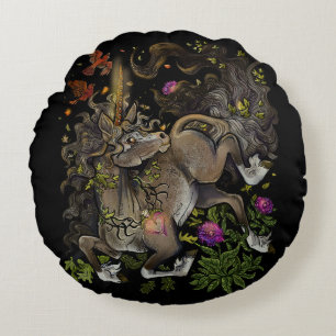 Wild Hearted Unicorn Rundes Kissen
