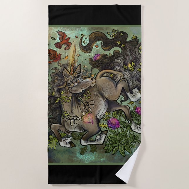Wild Hearted Unicorn Strandtuch (Vorderseite)