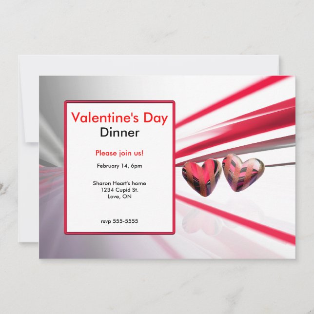 Wild Hearts Valentine's Day Dinner Einladung (Vorderseite)