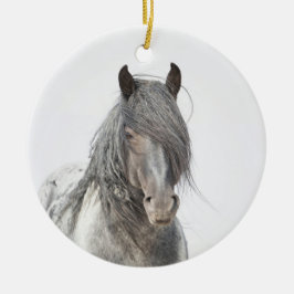 Wild Hoofbeats Ornament - Blue Zeus Portrait