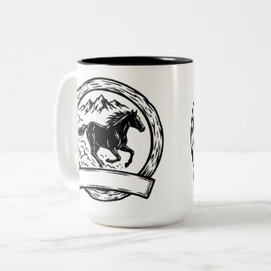 Wild Horse Abzeichen Etikett Zweifarbige Tasse
