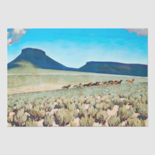 „Wild Horse Country“ von Maynard Dixon Seidenpapier