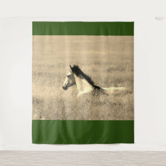 WILD HORSE DANS LE DÉSERT Tapisserie PERSONNALISAB