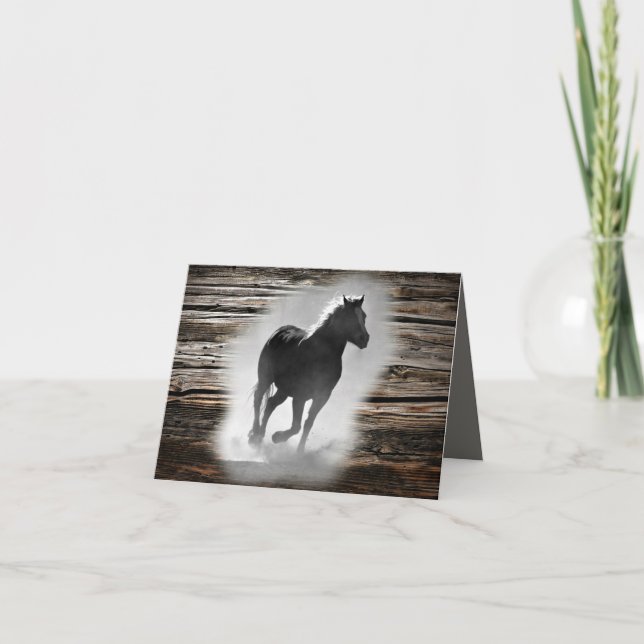 Wild Horse Galloping Dankeskarte (Vorderseite)