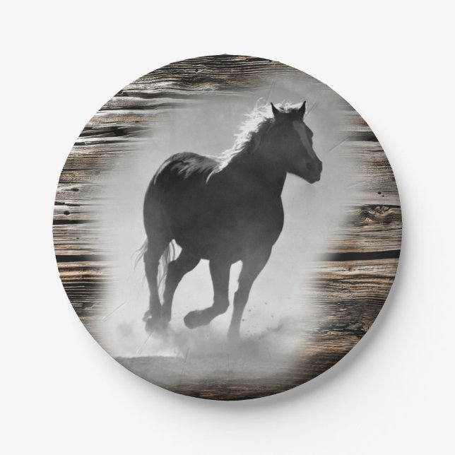 Wild Horse Galloping Pappteller (Vorderseite)