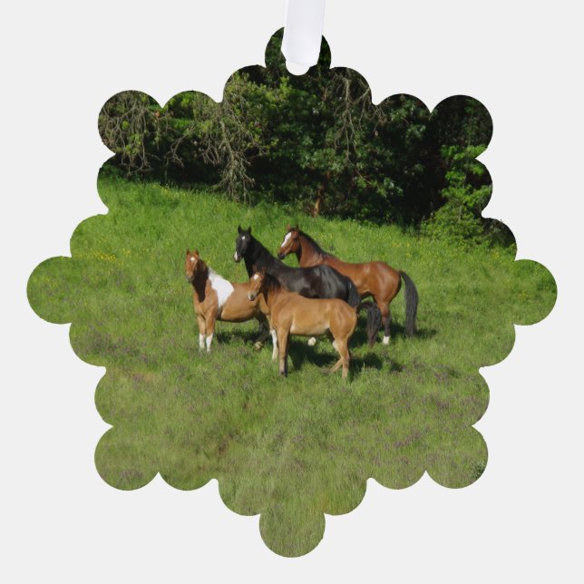 Wild Horse Herd Ornament Karte (Vorderseite)