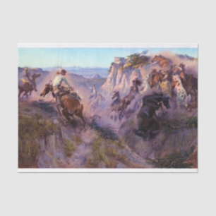 Wild Horse Hunters, 1913 von Charles Marion Russel Seidenpapier
