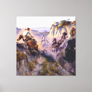 „Wild Horse Hunters“ von Charles M. Russell Leinwanddruck