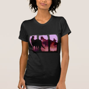 Wild Horse Roundup Triptych T-Shirt