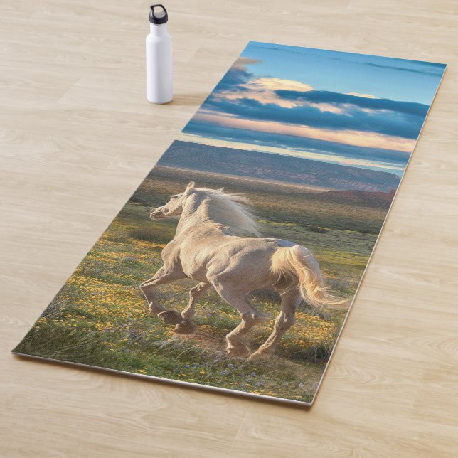 WILD HORSES "Live to Run" Yogamatte (Beispiel)