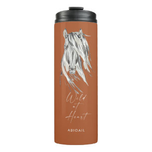 Wild im Herzen Individuelle Name Terracotta Thermosbecher