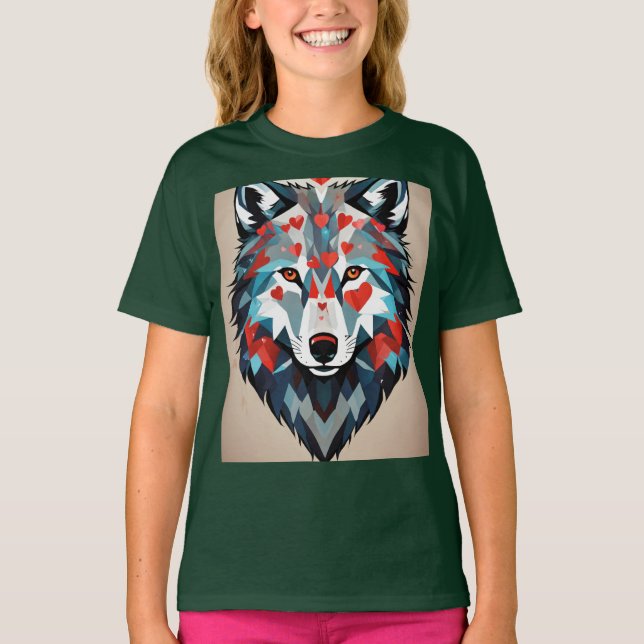 "Wild im Herzen: Wolf-Liebe" T-Shirt (Vorderseite)