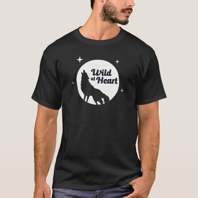 Wild im Herzen Wölfe heulen T-Shirt (Vorderseite)