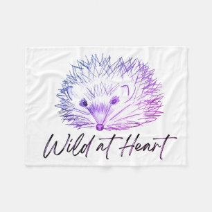 Wild im Herzen zeichnend Igel Fleecedecke