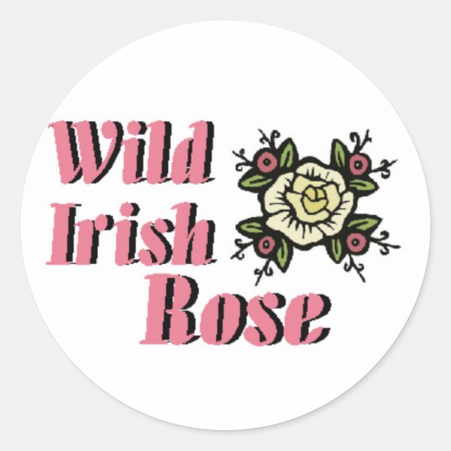 Wild irische Rose Runder Aufkleber (Vorderseite)