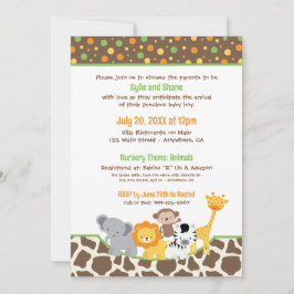 Wild Jungle Animals Baby Shower Invitation Einladung